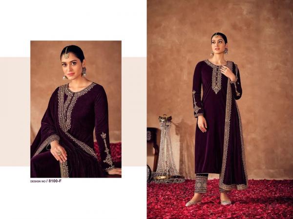 Fancy Velvet 8100 Velvet Embroidery Salwar Kameez Collection